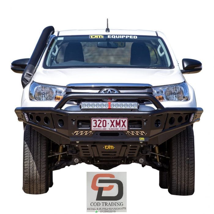 TJM CHASER BULL BAR BLACK STEEL TOYOTA HILUX REVO ROCCO 2015 2019