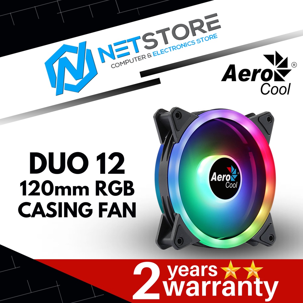 AEROCOOL DUO 12 RGB 120mm CASING FAN WITH 6 PIN CONNECTOR ACF3