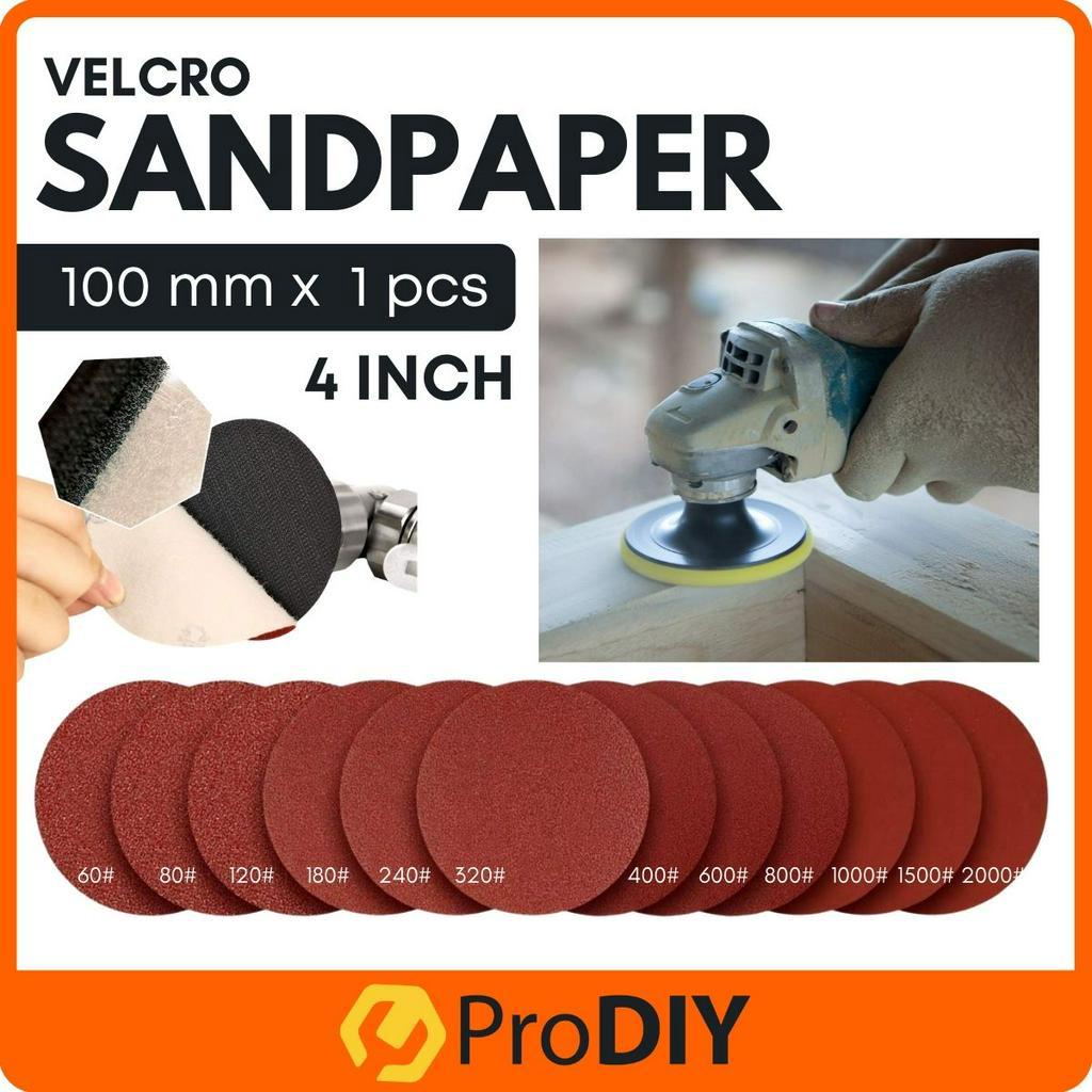 1pcs Round Sand Paper 4 Flocking Velcro Self Adhesive 100mm