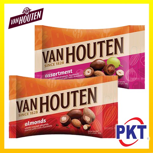 Van Houten Almond Assortment Chocolate Dragees Pouch 80g Shopee