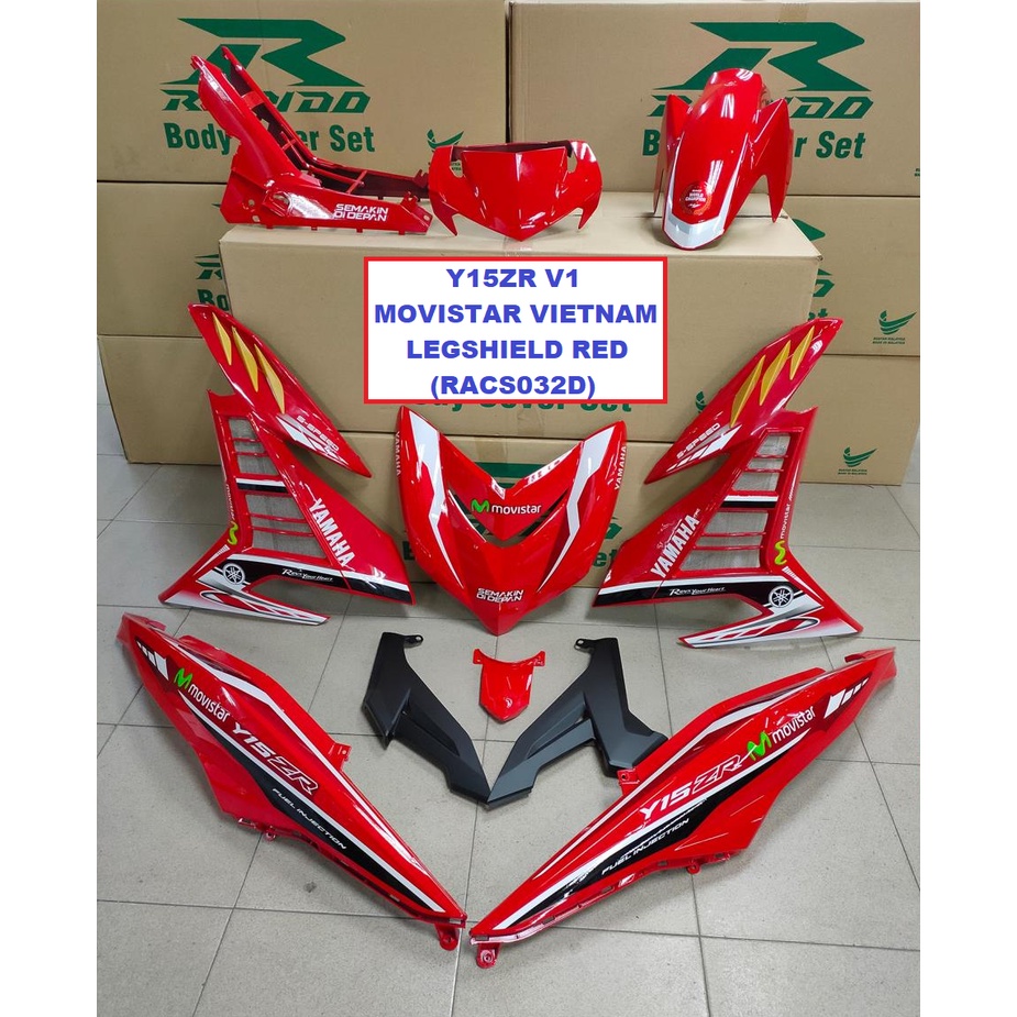 Cover Set Rapido Y Zr V V Yamaha Movistar Vietnam Legshield Red Blue