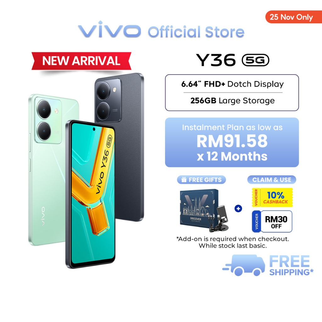 Vivo Y36 5G 8 GB RAM 8GB Extend RAM 256GB ROM Smartphone 44W