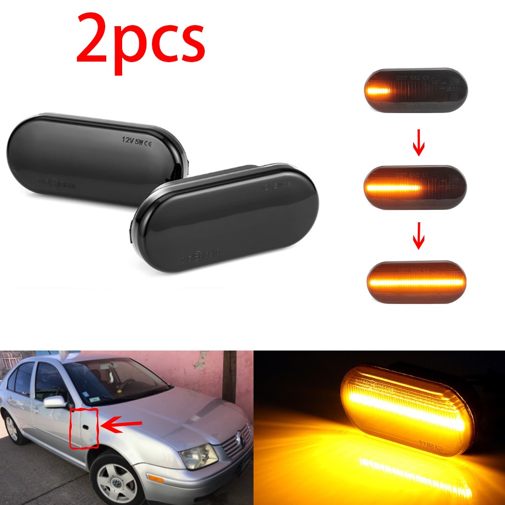 2pcs Led Dynamic Side Marker Turn Signal Light For Volkswagen Passat