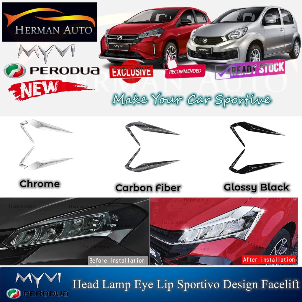 Hermanauto Perodua Myvi Head Lamp Eye Lip Sportivo Design