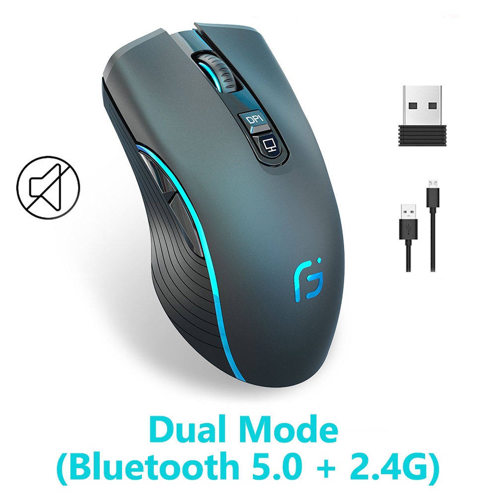 Victsing X Rechargeable Wireless Mouse Bluetooth Mute Mice Dual Mode