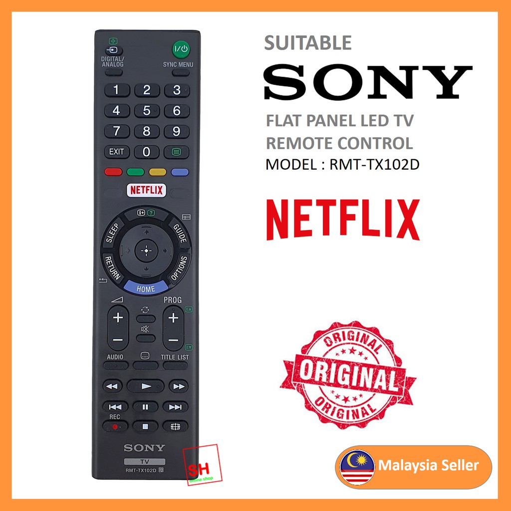 Original Sony Netflix Smart Led Tv Remote Control For Replacement Rmt