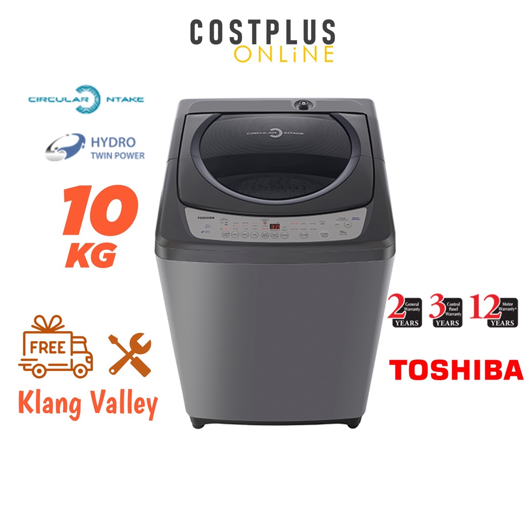 FREE SHIPPING KLANG VALLEY Toshiba Washing Machine 10KG Full Auto Top