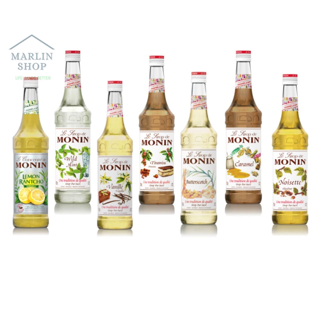 Monin Premium Syrup 700ml 1 Liter Hazelnut Caramel Vanilla