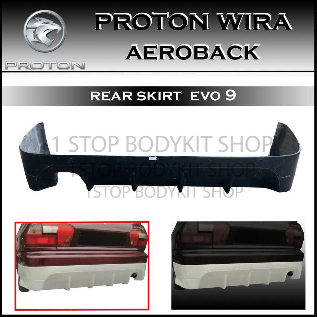 PROTON WIRA AEROBACK REAR SKIRT E3 E4 MG V6 E9 GSR SE BOMEX NISMO FIBER