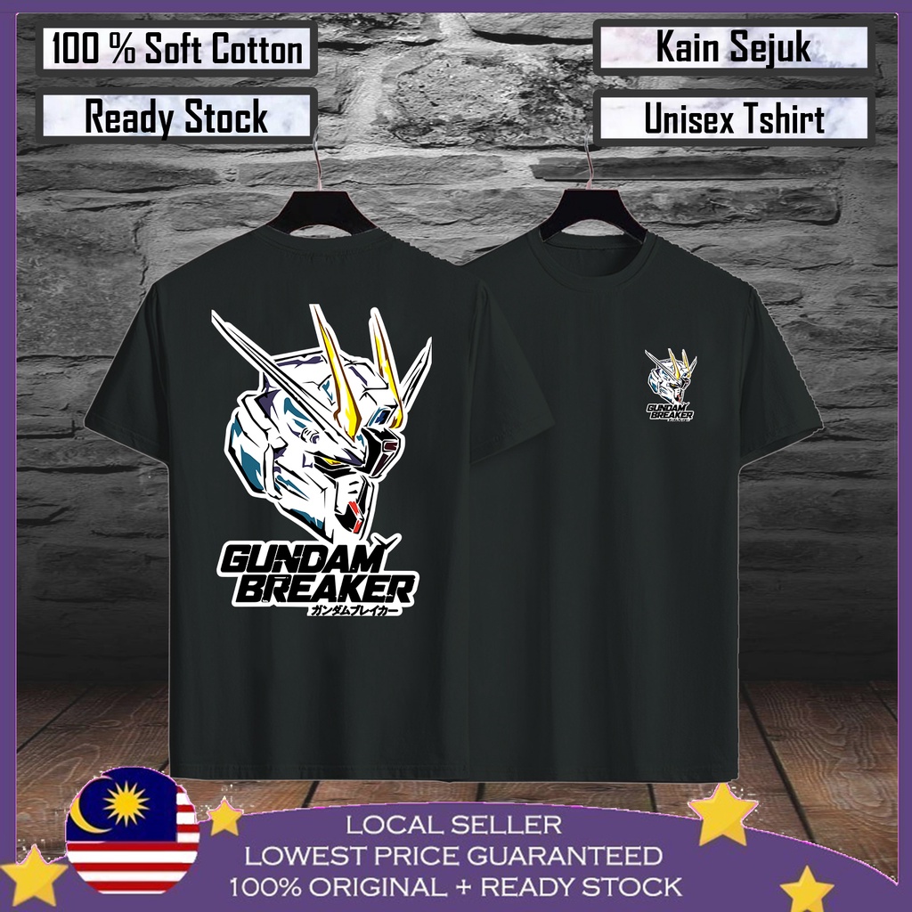 Gundam Breaker Japanese Anime Tshirt Baju Viral T Shirt Baju Lelaki