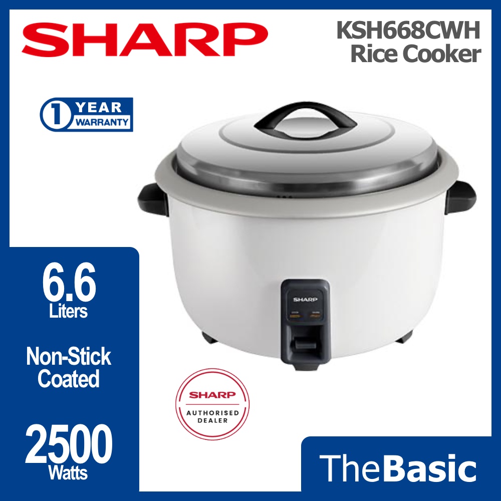 SHARP 6 6L Non Stick Pot Large Commercial Rice Cooker KSH668CWH