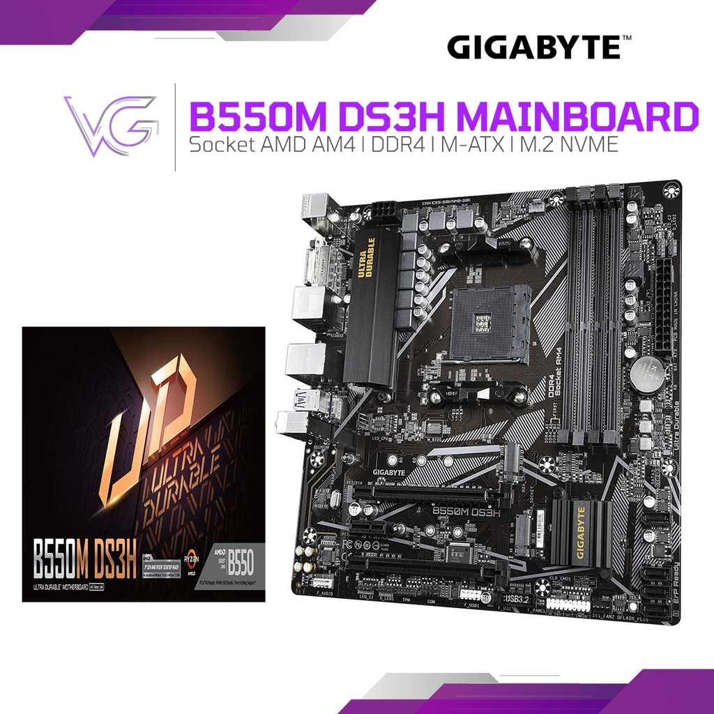 Gigabyte B M Ds H Mainboard Amd B Ultra Durable Motherboard With