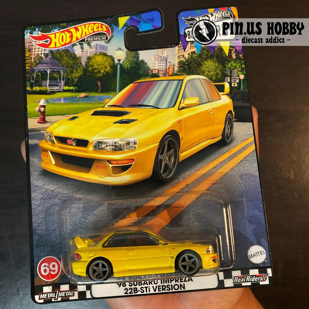 Hot WHEELS PREMIUM BOULEVARD 98 SUBARU IMPREZA 22B STI VERSION YELLOW