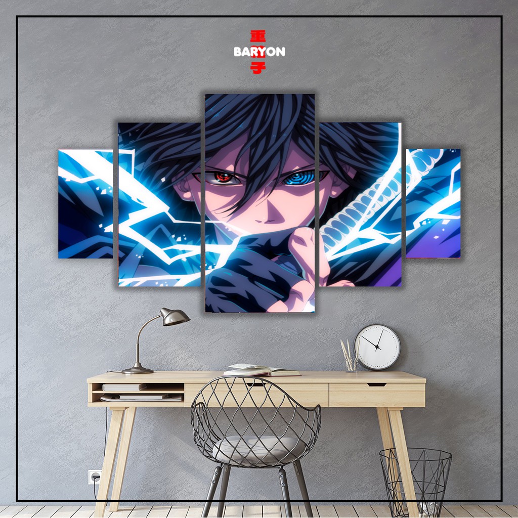 HIASAN DINDING KAYU Baryon Wall Decor SASUKE UCHIHA NARUTO BORUTO Set