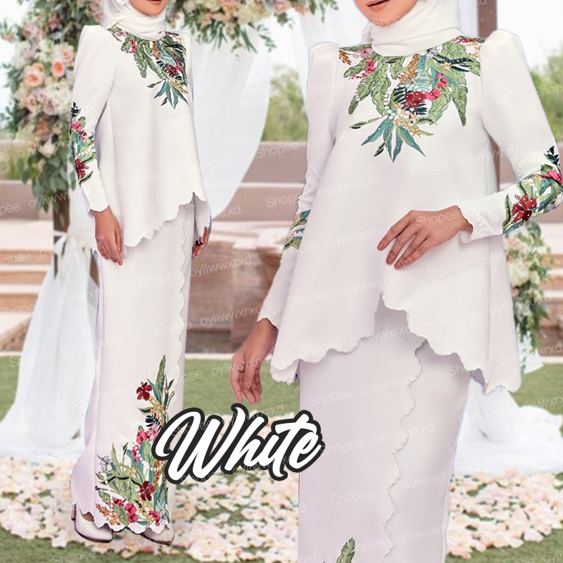 Baju Kurung Sulam Kurung Baju Raya Embroidery Lace Selesa Sesuai Untuk