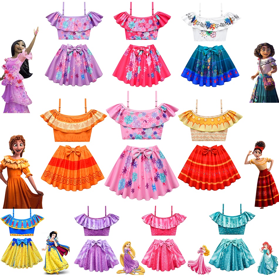 Disney Encanto Isabella Two Piece Bikini Suits For Girls Swimsuit