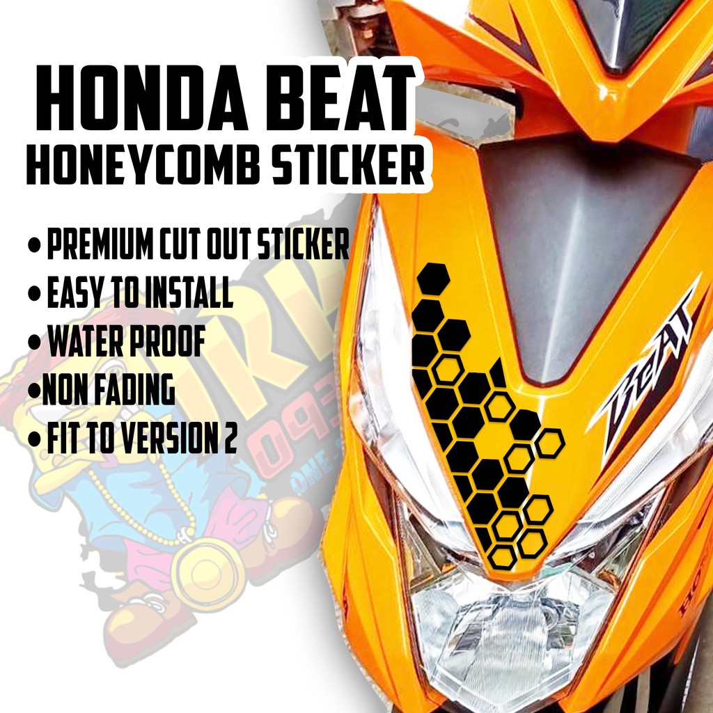 Honda Beat Front Honeycomb Sticker Jrp Stickaz Cut Out Shopee