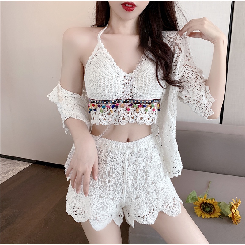 Brocade Lace Beach Bikini Crochet Beachwear Set Sold Separately By