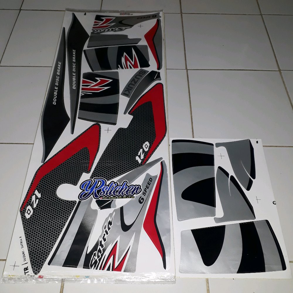 Suzuki Satria 120 R Black Silver Dolphin Body Striping Sticker Shopee