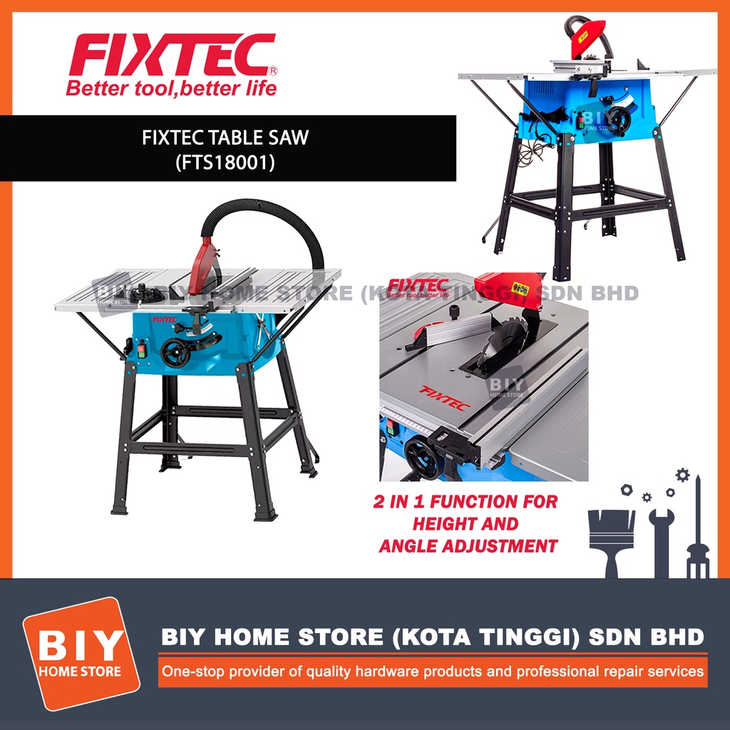 FIXTEC TABLE SAW FTS18001 HEAVY DUTY WOOD WORKING CUTTING MACHINE