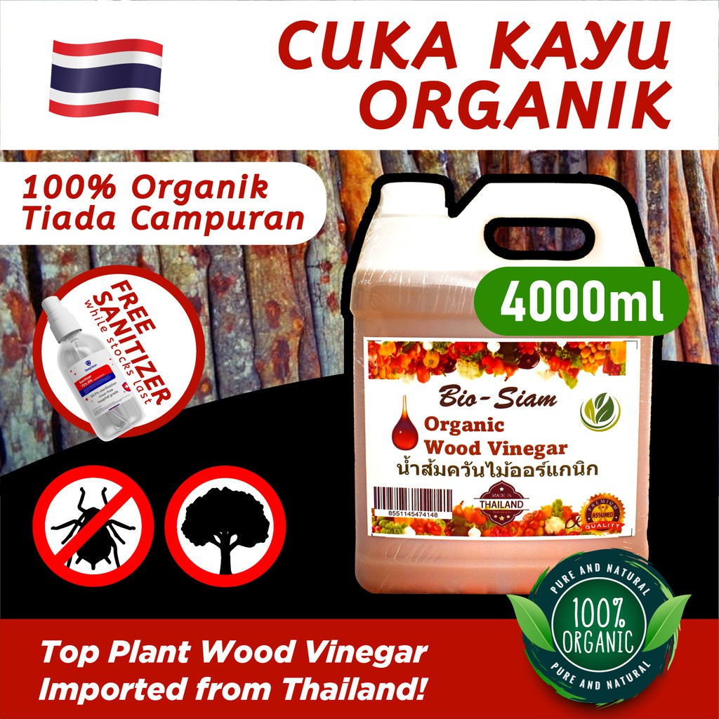 L Cuka Kayu Thailand Organik Bio Siam Baja Foliar Anti Serangga