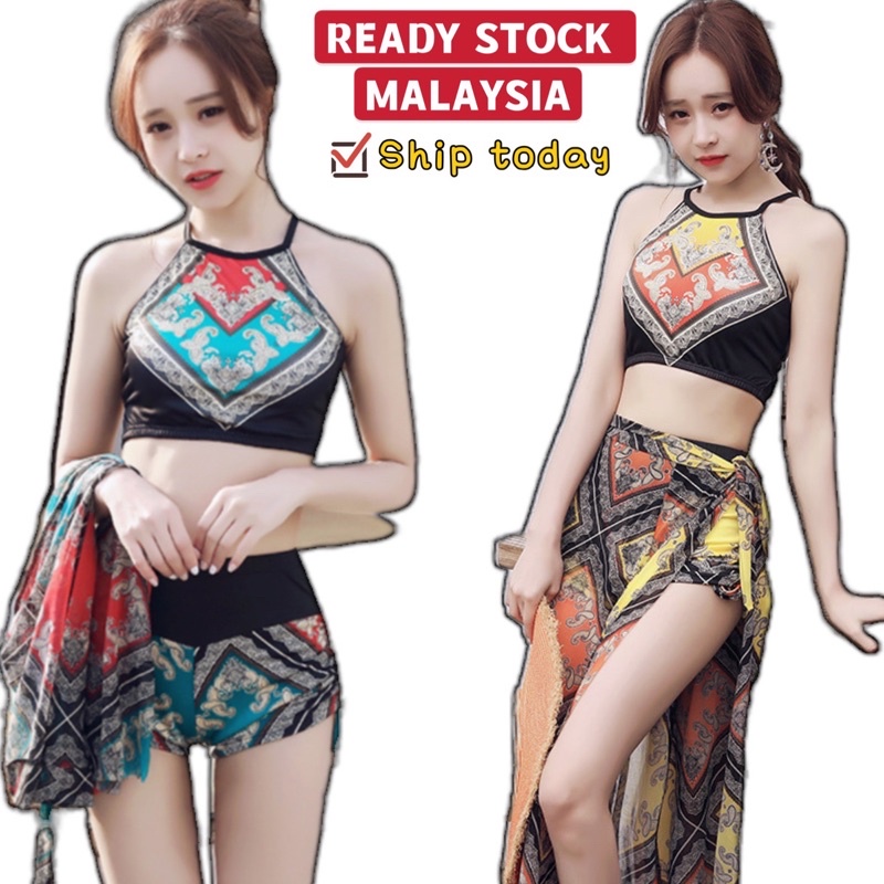 Ready stock Malaysia swimsuit swimwear bikini 3in1 现货泳衣泳装快速发货 two color