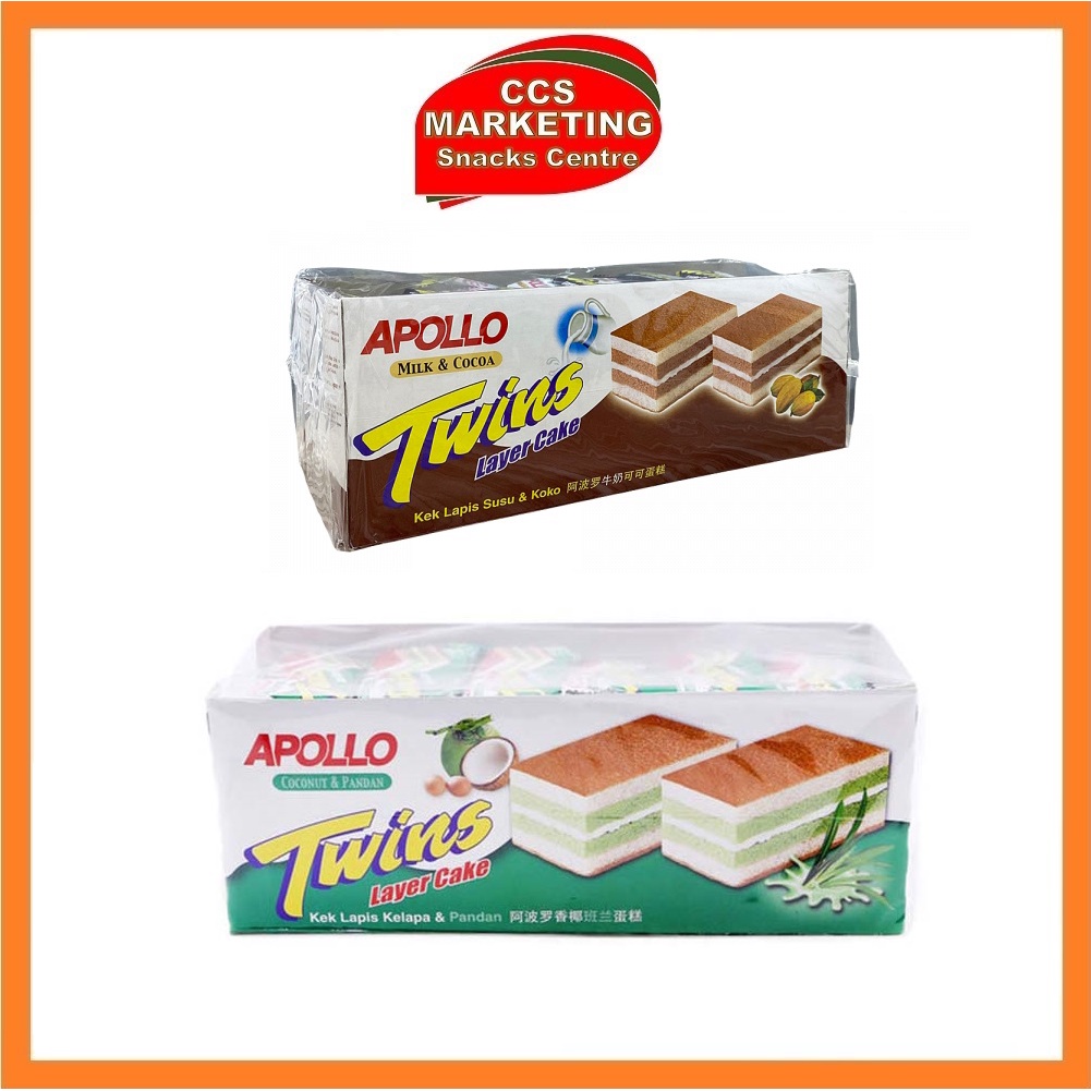 CCS Apollo Twins Layer Cake Milk Cocoa Coconut Pandan 18g X