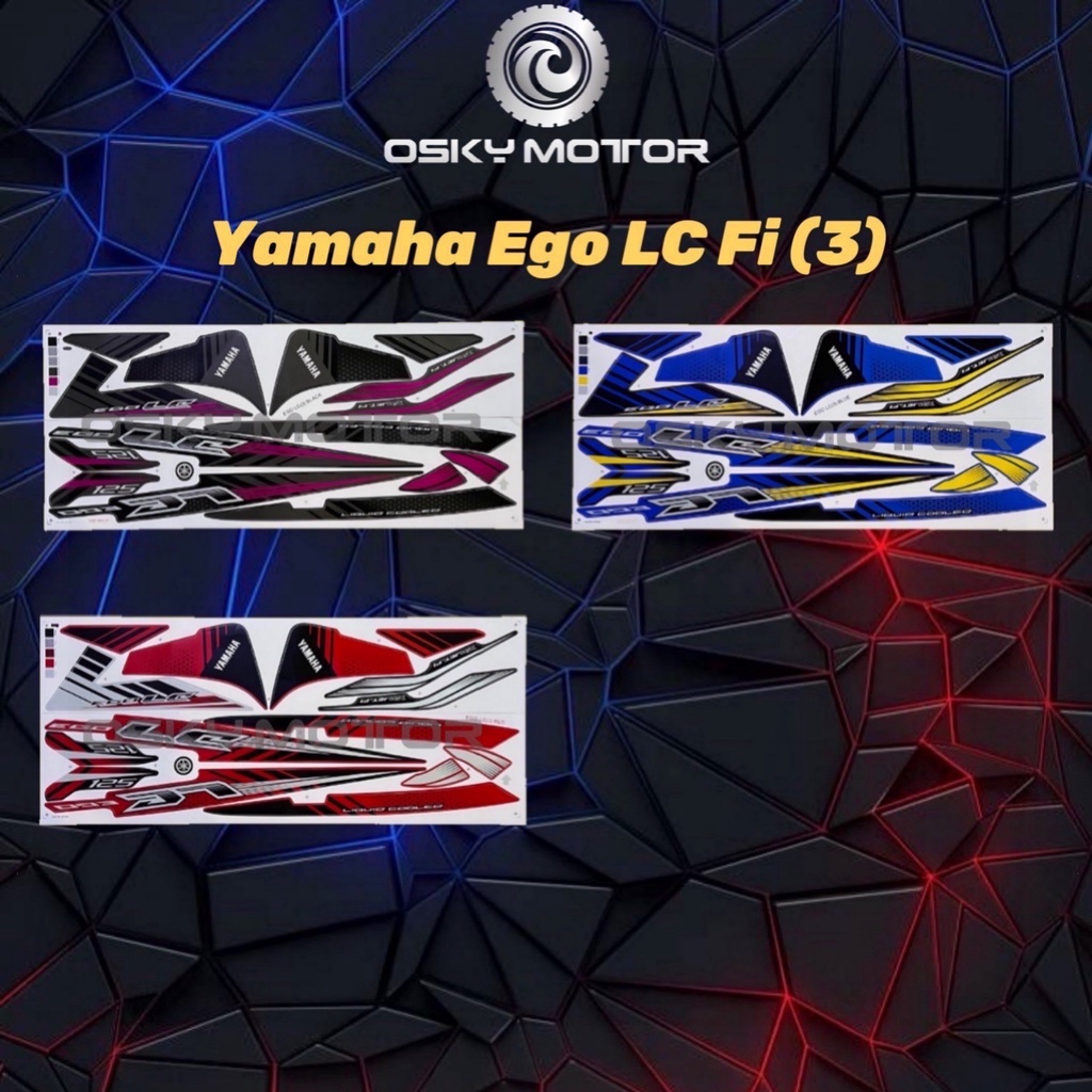 Yamaha Ego Lc Fi Body Sticker Black Blue Red Shopee Malaysia