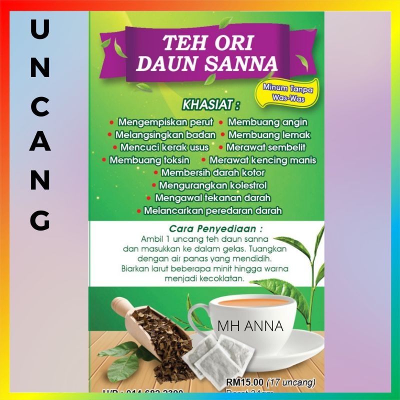 50 UNCANG Teh Daun Senna Sanna ASLI KUALITI TERBAIK TEH SANNA TEH SENNA