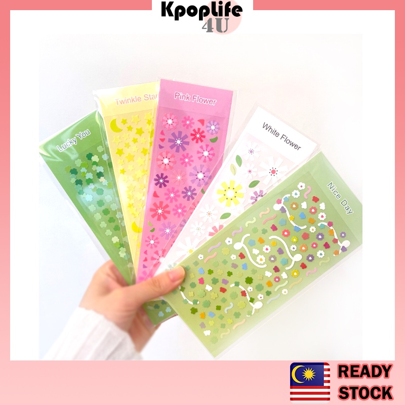 Summer Flower Deco Sticker Photocard Album Diary Handphone Case Diy