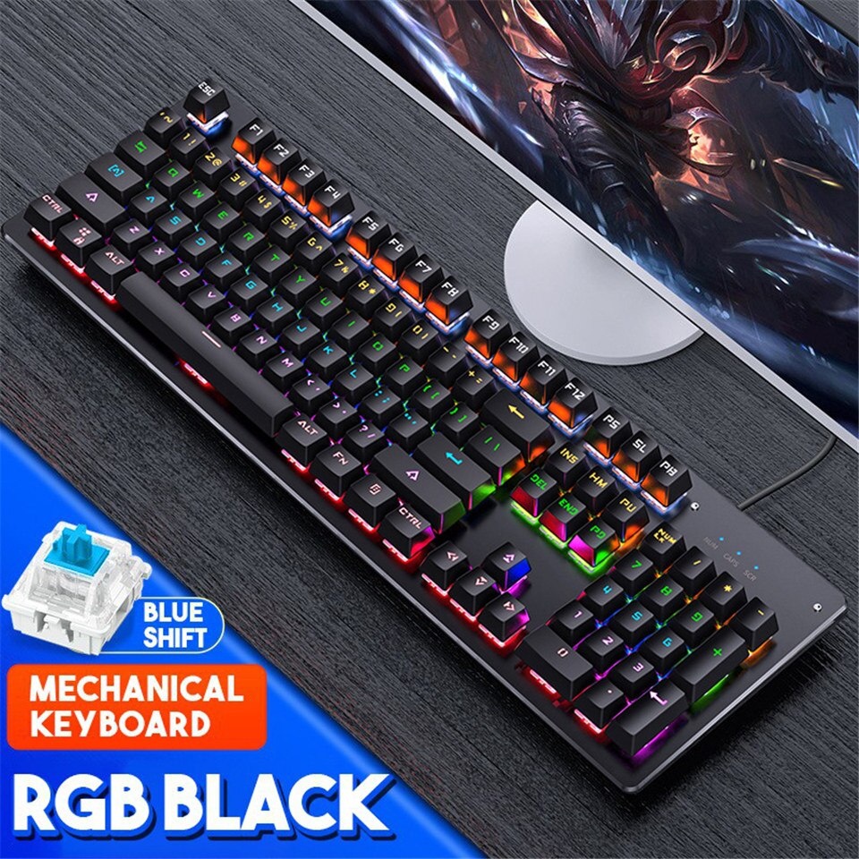 RGB 104 Keys Gaming Mechanical Keyboard Led Backlit Usb Keyboard Gamer