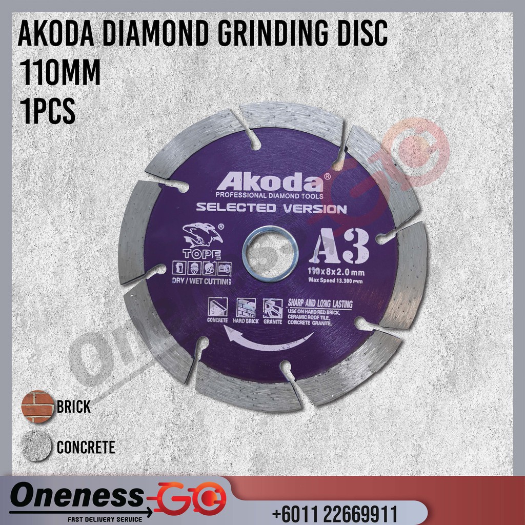 CUTTING DISC AKODA DIAMOND CUTTER A3 WET DRY CUTTING 1PCS Shopee