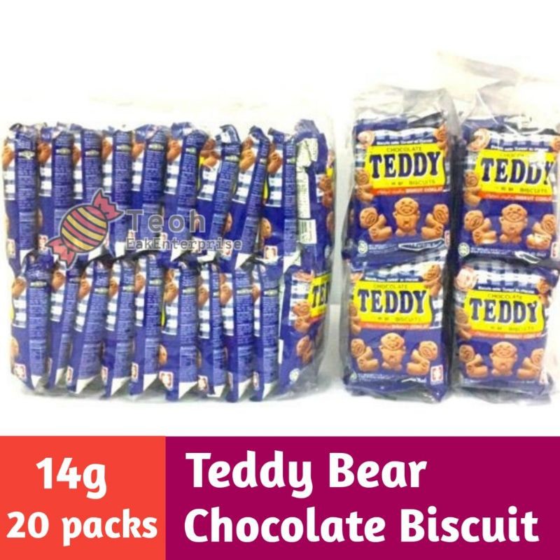 G X Pkt Teddy Bear Hup Seng Biscuit Chocolate Flavour Shopee