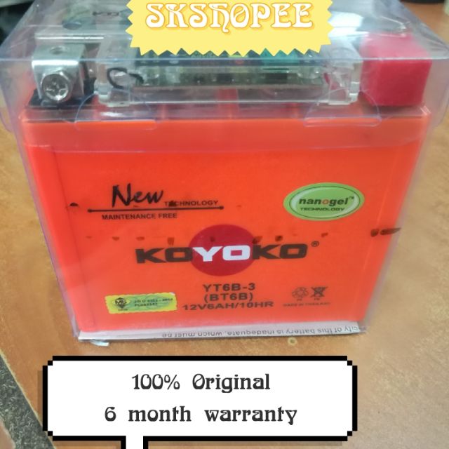 Battery Koyoko Nanogel Yt B Bt B Ytz Bx Bateri Rs Shopee