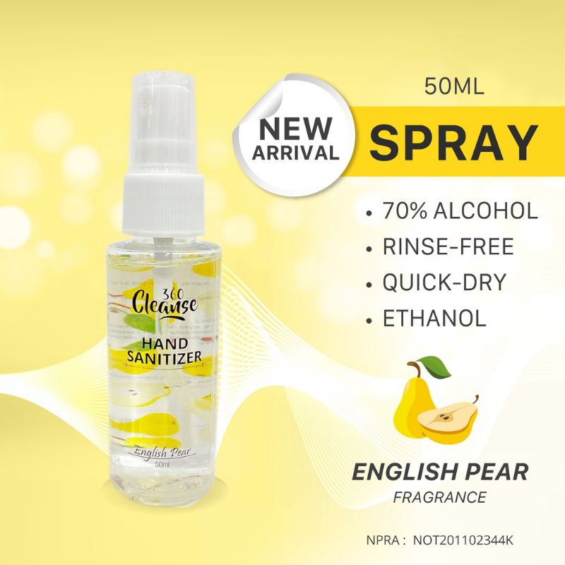 CLEANSE360 50ML Spray Hand Sanitizer 75 Alcohol NEW ARRIVAL Shopee