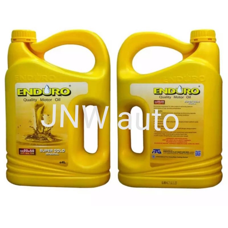 Enduro Super Gold Mineral Engine Oil SAE 20W 50 API SG CD 4L Shopee