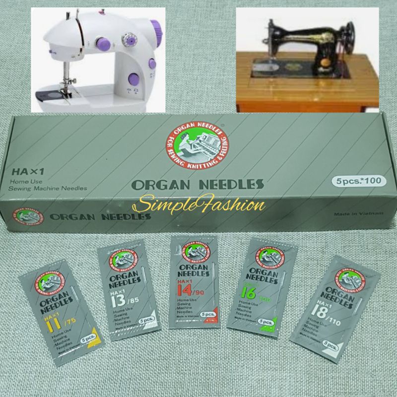 Original Organ Ha Sewing Needles Jarum Mesin Portable Mesin Jahit