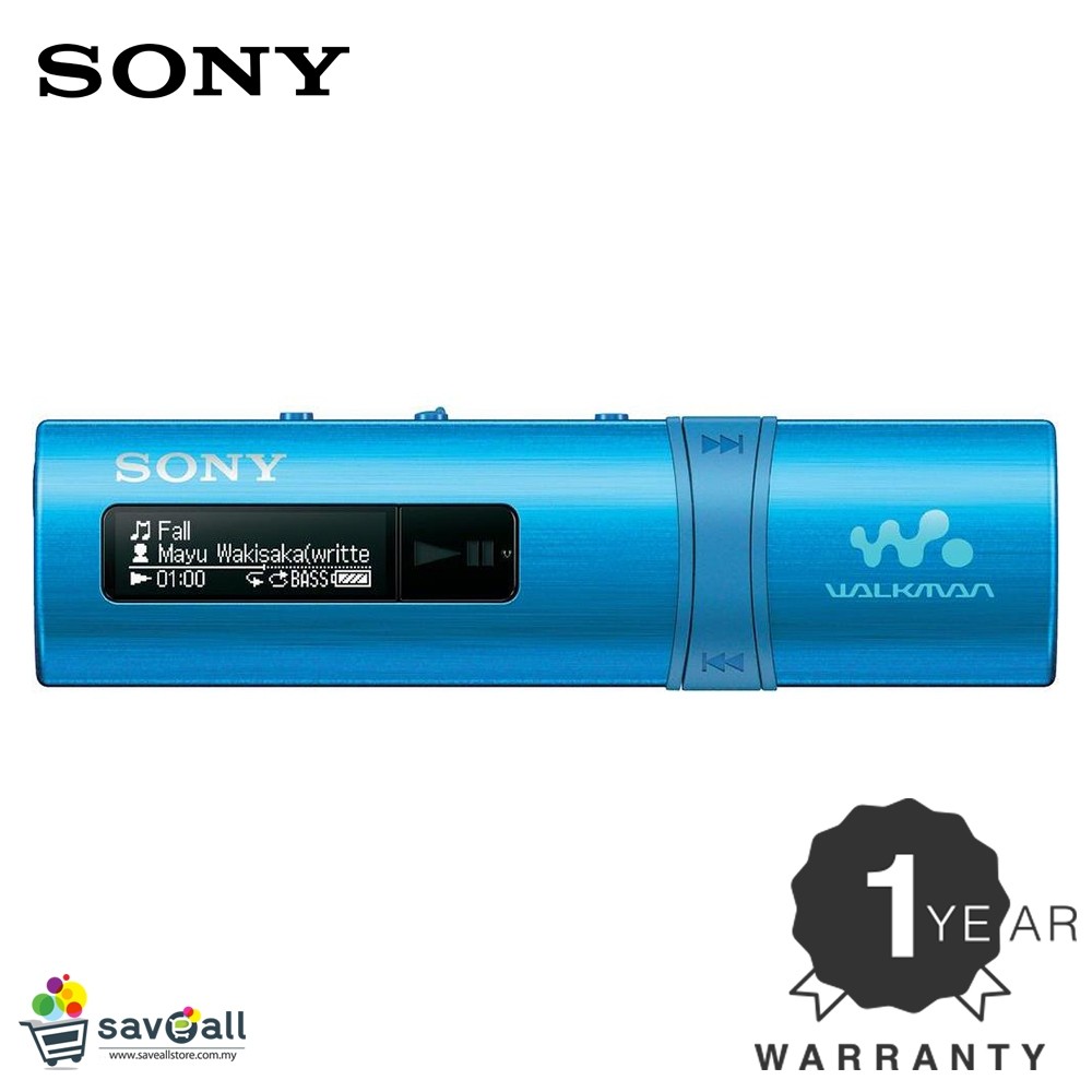 Sony NWZ B183F 4GB MP3 Walkman With Built In USB Blue 1 Year Warranty