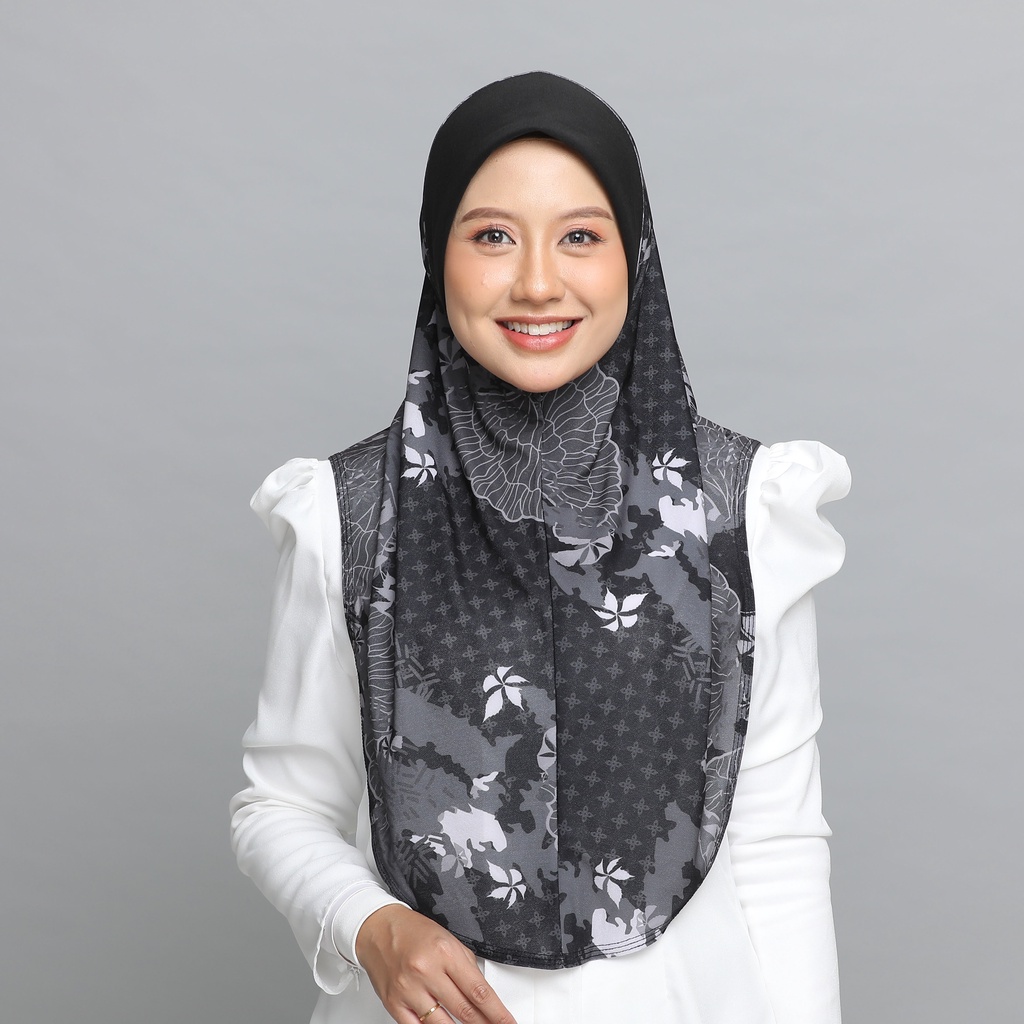 Tudung Sarung Sarima Printed Corak Mosscrepe 5D M L SILA BACA