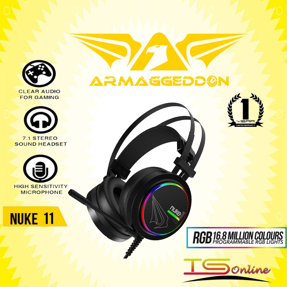 Armaggeddon Nuke Rgb Surround Gaming Headset Headphone Shopee