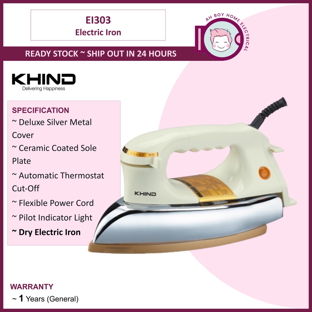 Khind Dry Electric Iron EI303 Shopee Malaysia