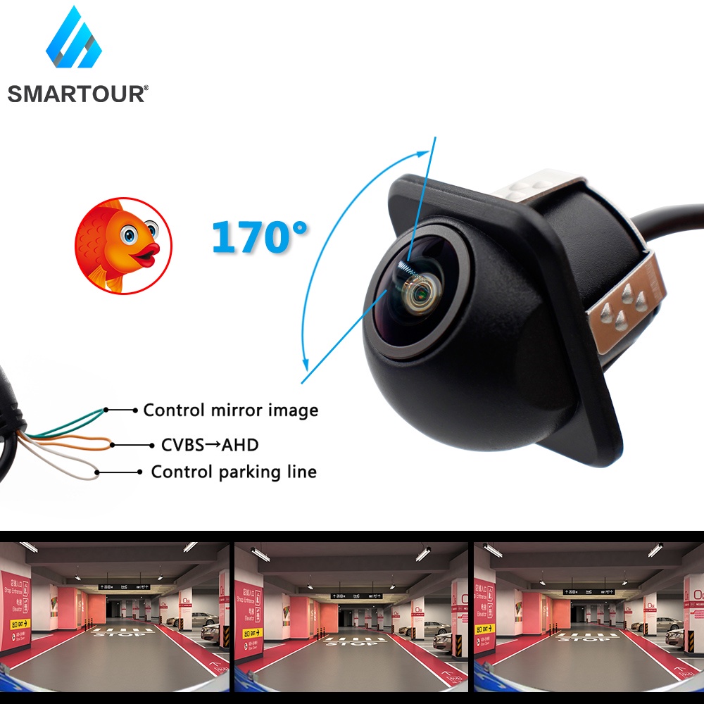 Smartour 720P 170 AHD CVBS Car Rear View Camera Vehicle Reverse Fisheye