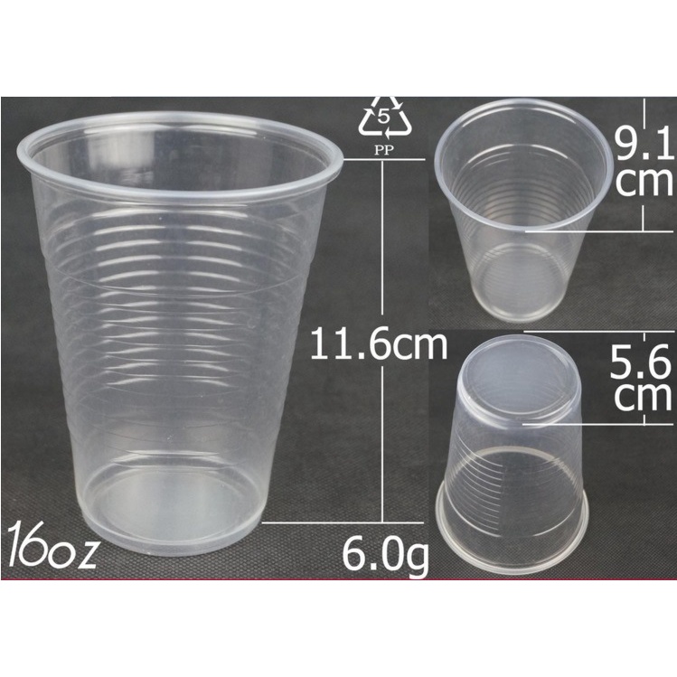 12oz 16oz 22oz PP Cup With Lid 10sets Disposable Plastic Cup