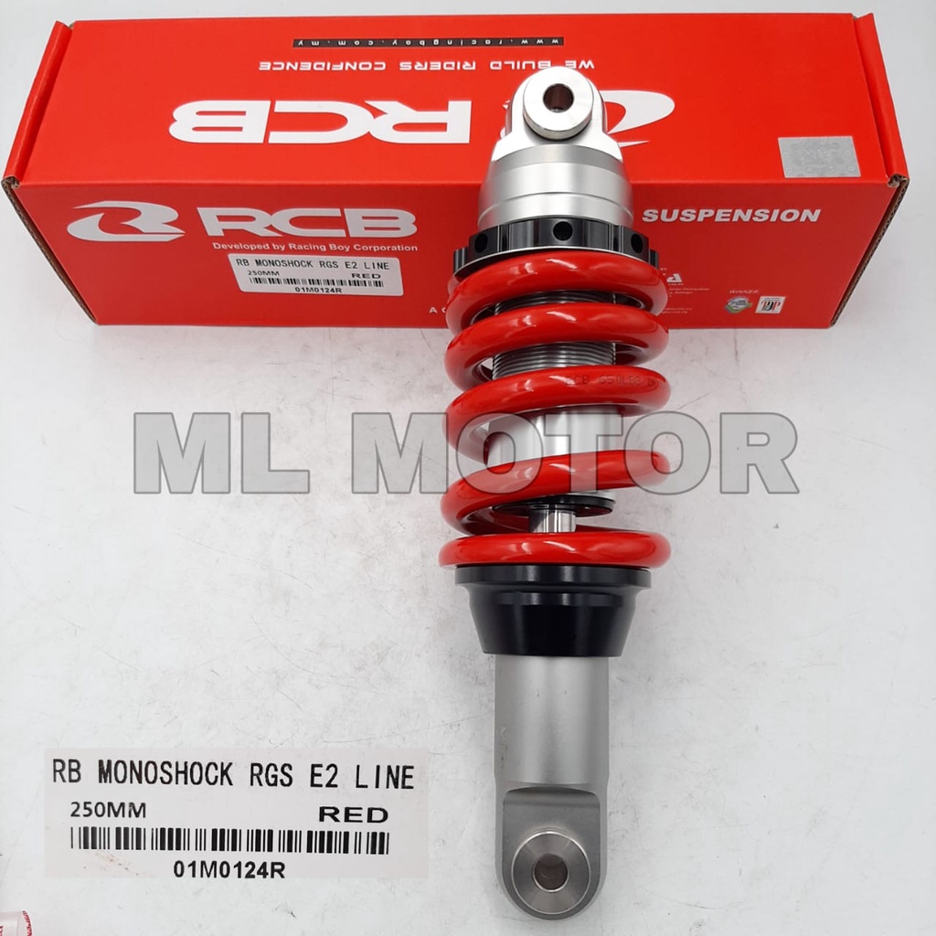 RACING BOY RCB RB MONOSHOCK E 2 LINE RGS 250mm Red Shopee Malaysia