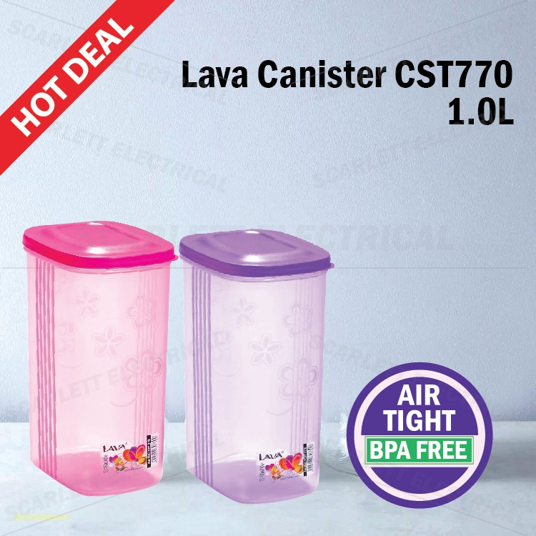 LAVA AIRTIGHT BPA FREE Food Canister Plastic Container CST770 CST771