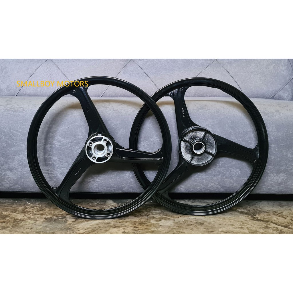 MODENAS KRISS 1 2 100 110 120 DISK SPORT RIM 17 BLACK 3 KAKI BATANG