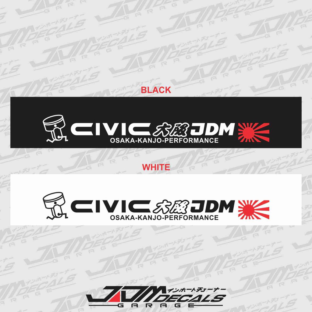 Civic Jdm Osaka Kanjo Performance Windshield Sticker Shopee Malaysia