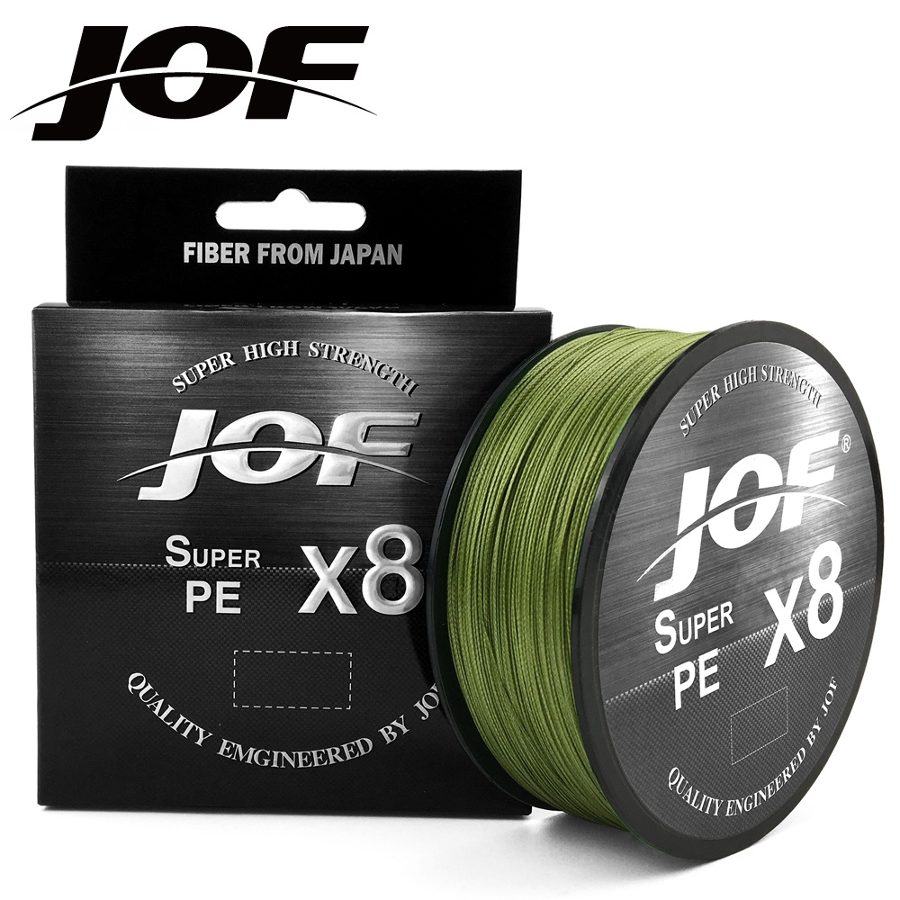 JOF Braided Fishing Line X8 100M 150M 300M 500M 8 Strands Black