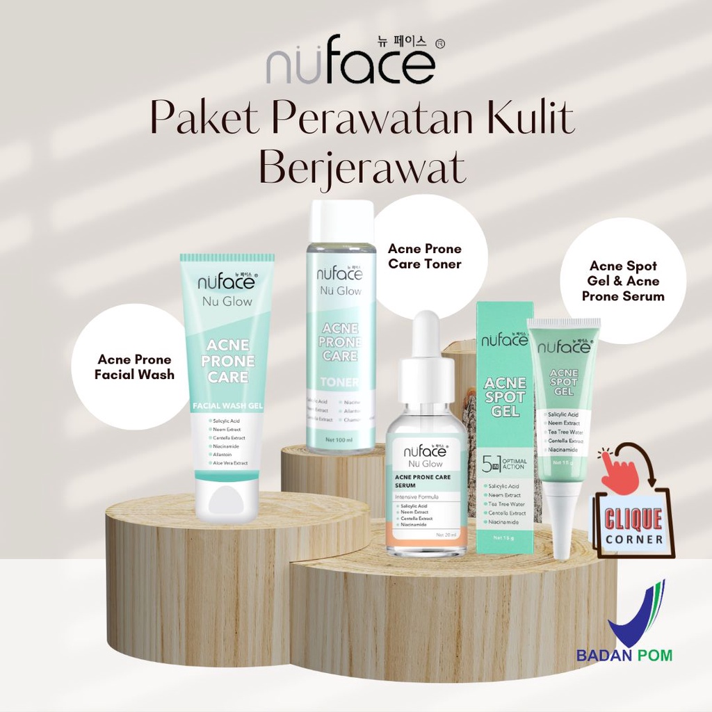 Nuface Nuglow Acne Prone Care Package Acne Skin Care Package Shopee