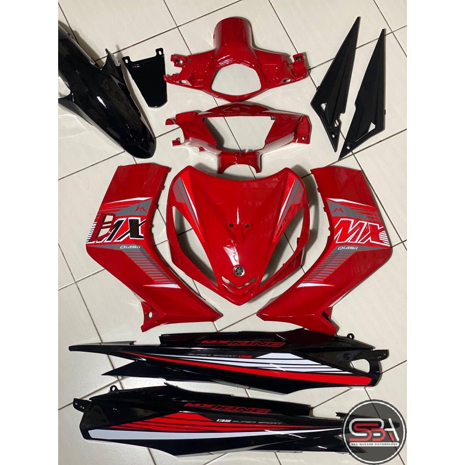 Coverset Bodyset Lc V Mx King Red Sun Stripe Tanam Clear Oem